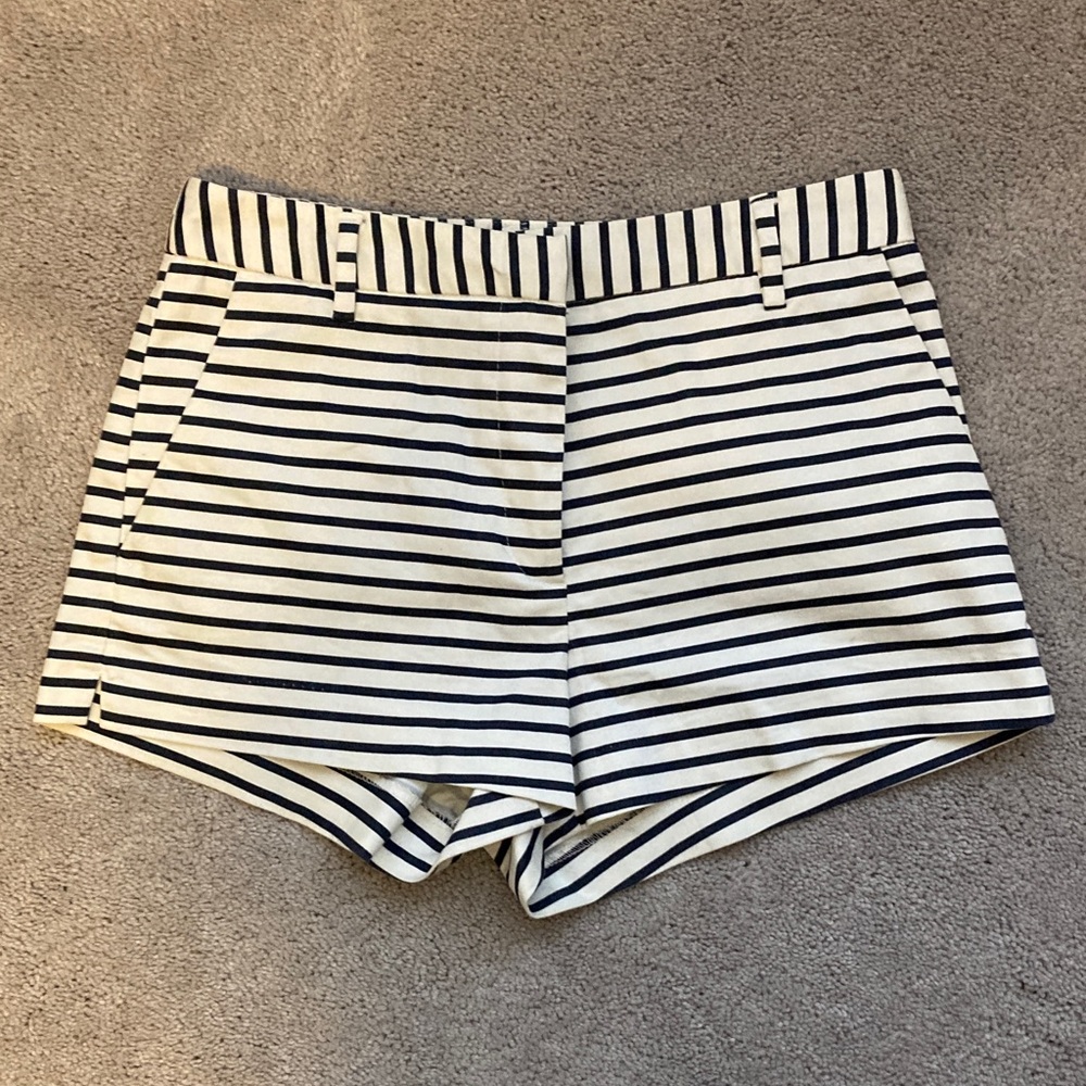 Striped Navy and White Women's Shorts